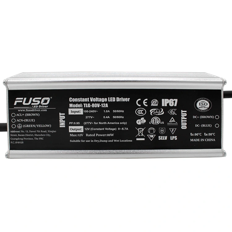 High Power Factor (PF) 12V 80W Constant Voltage LED Driver
