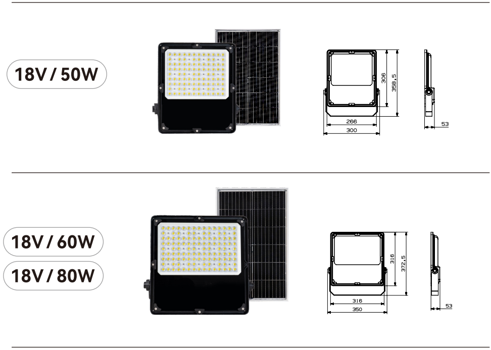 40w solar flood light