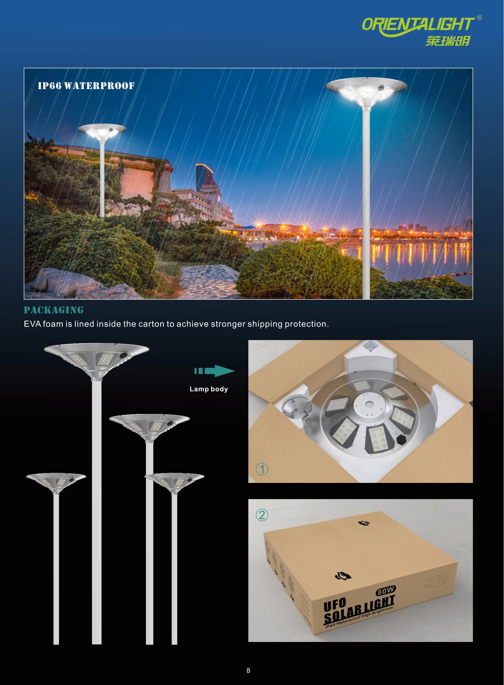  80w post top solar garden light